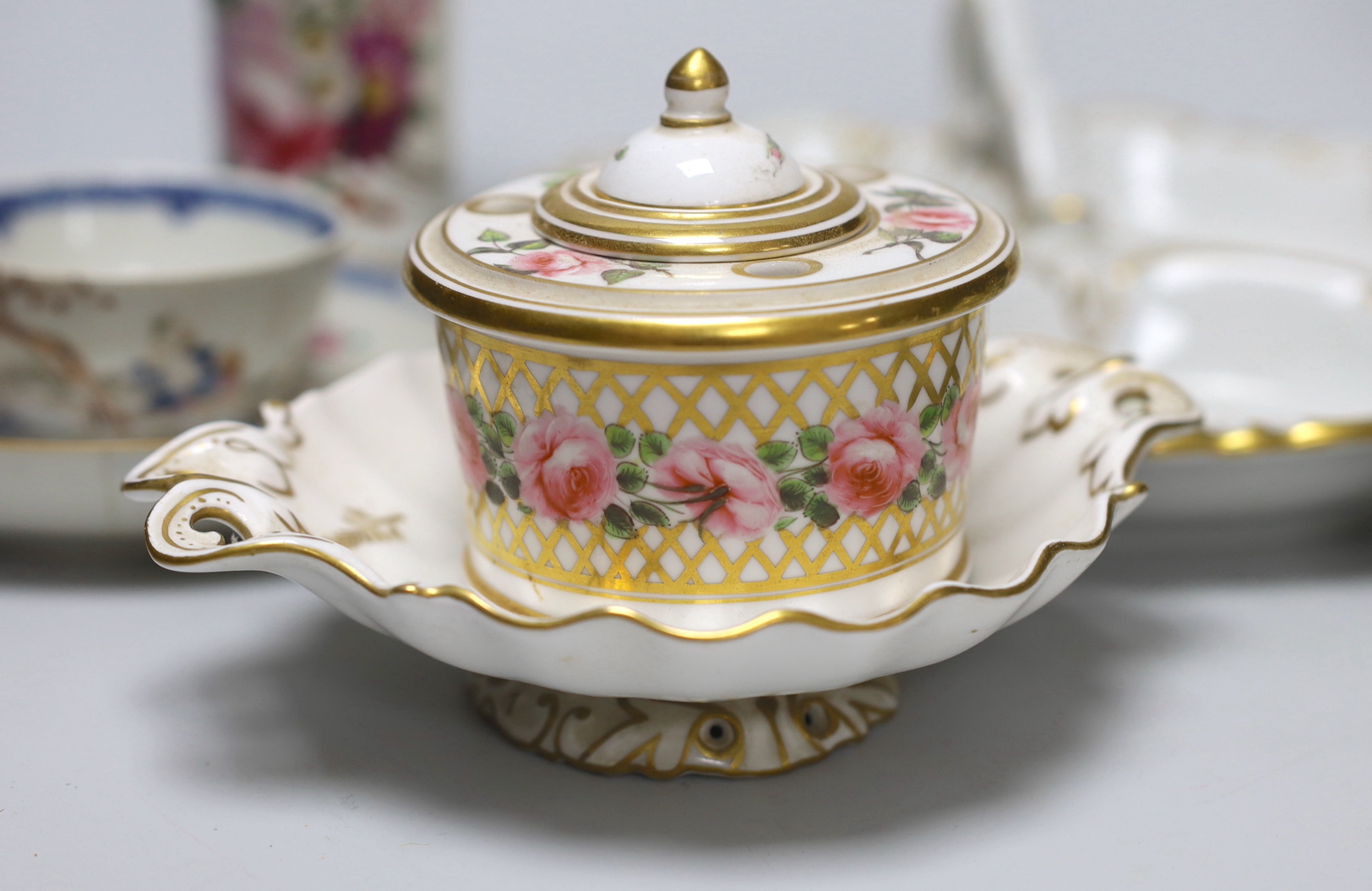 A group of Worcester and Derby 19th century china etc